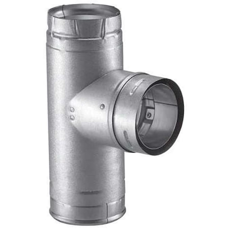 Duravent 4 in. PelletVent Pro Single Tee with Clean-Out CapGalvalume 3584824